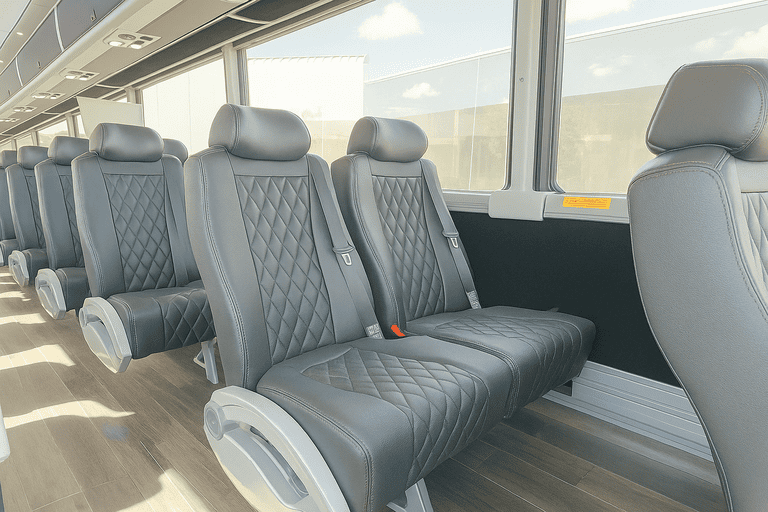 interior of Royal Oak Coach Bus Service charter bus