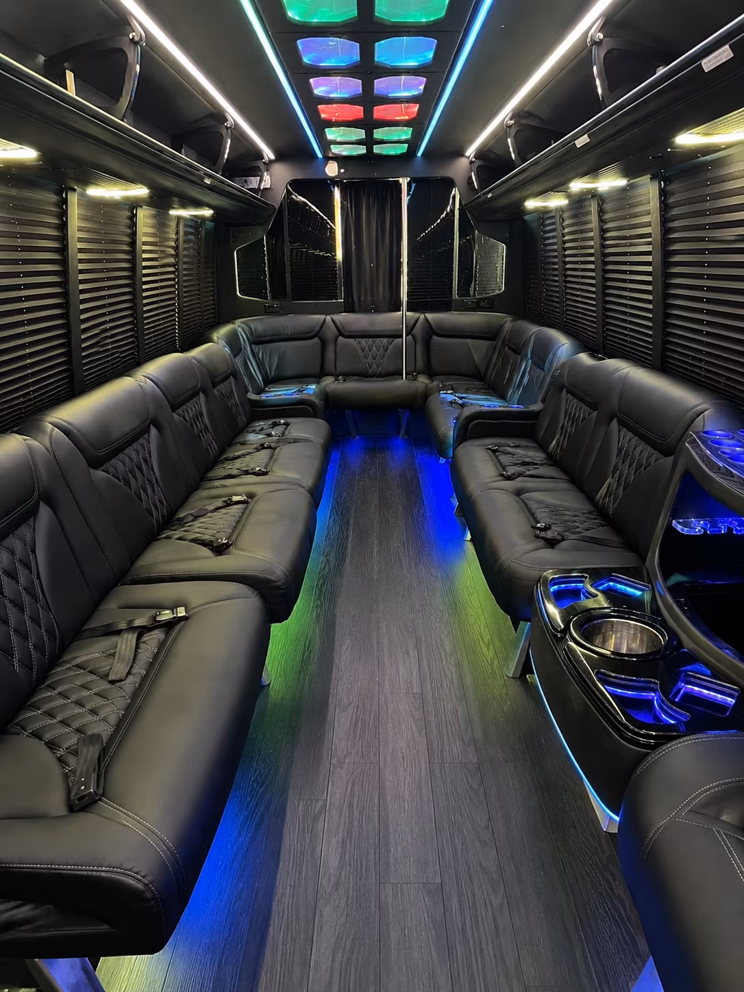 royal oak 20 passenger party bus interior