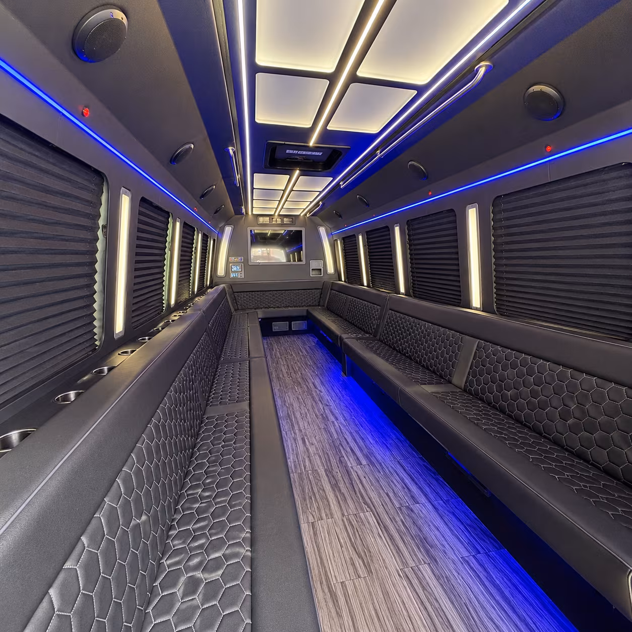 royal oak 30 passenger party bus interior